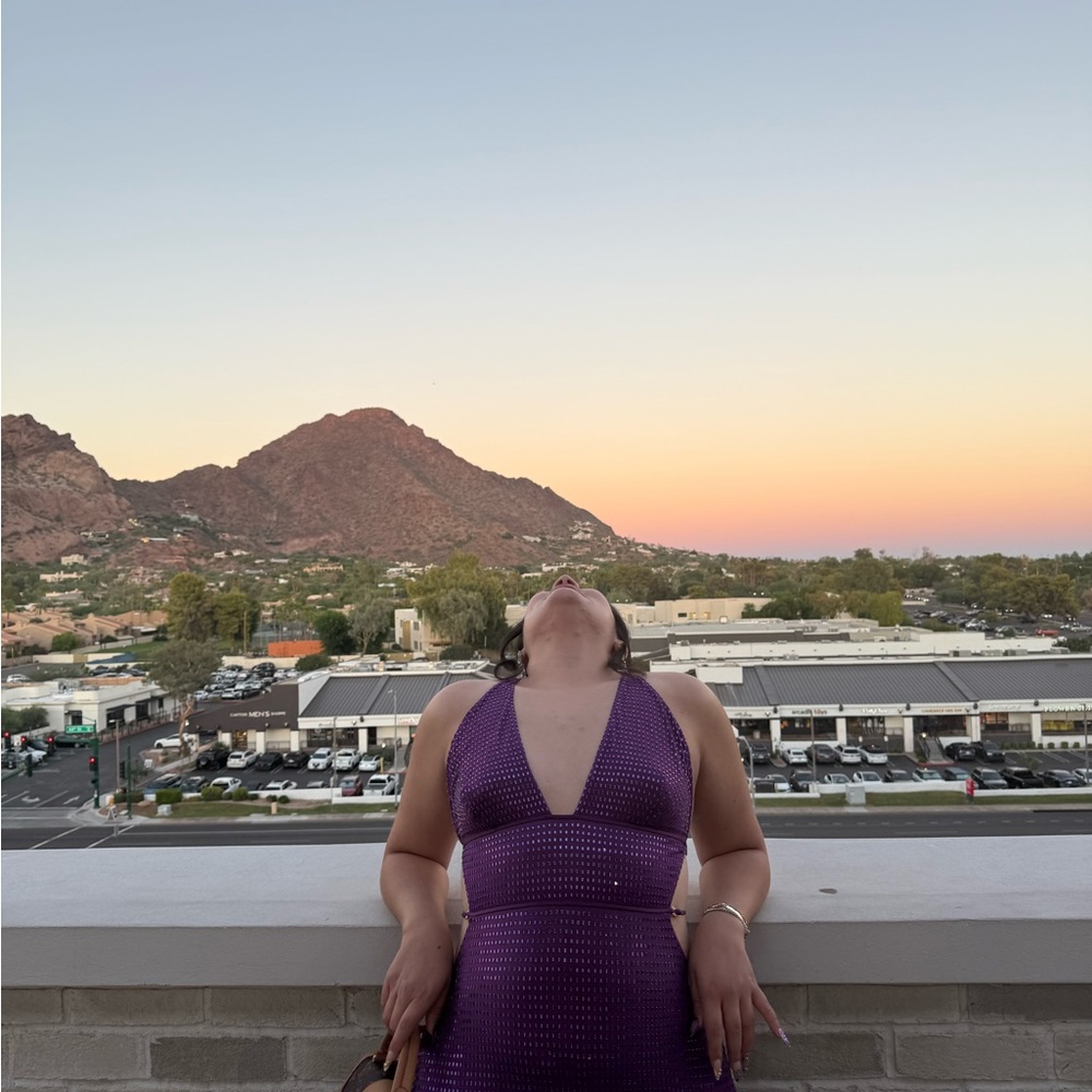 Oh Polly Purple V-Neck Dress